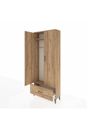 Arges Dolap 2 Raflı Tek Çekmeceli Tek Askılı 88x30x221 - S30M010V9A