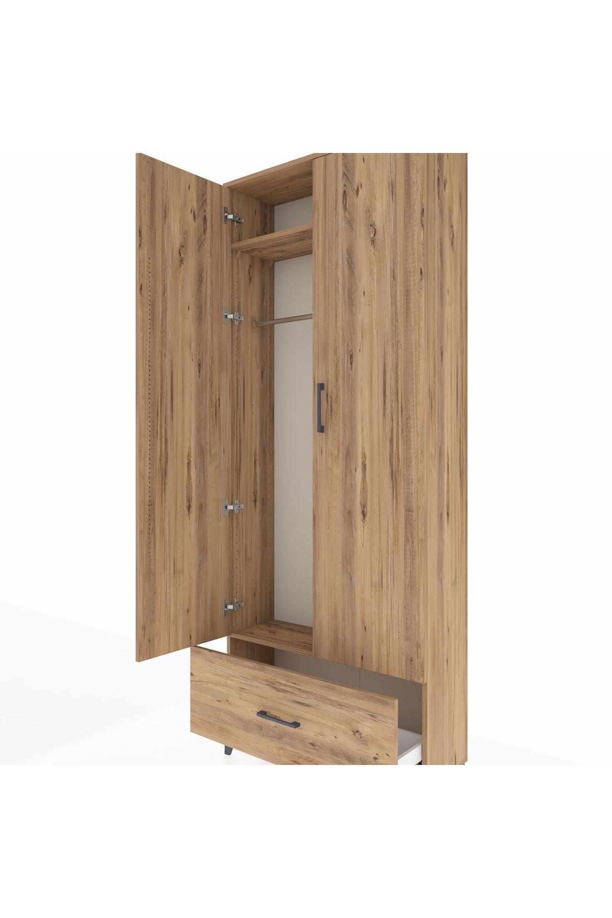 Arges Dolap 2 Raflı Tek Çekmeceli Tek Askılı 88x30x221 - S30M010V9A
