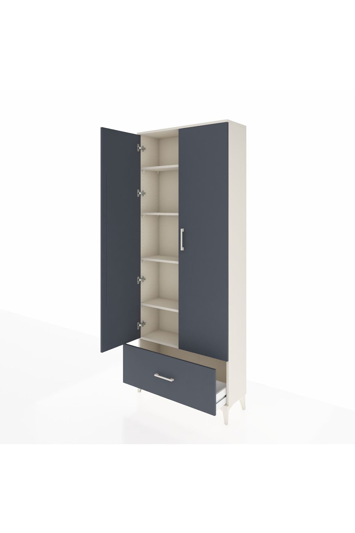 Arges Dolap 5 Raflı Tek Çekmeceli 2 Kapaklı 88x30x221 - S30M011V2A