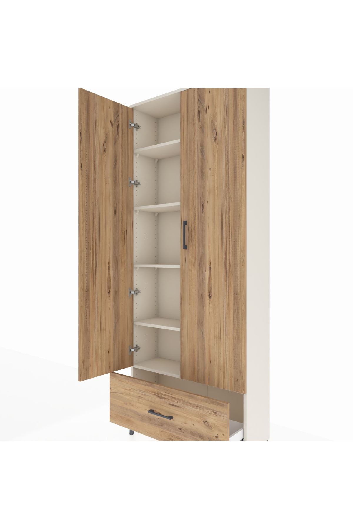 Arges Dolap 5 Raflı Tek Çekmeceli 2 Kapaklı 88x30x221 - S30M011V3A