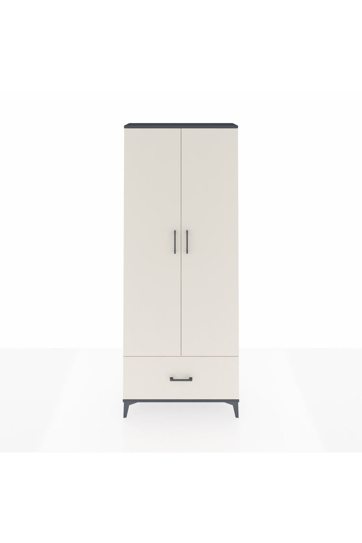Arges Dolap 5 Raflı Tek Çekmeceli 2 Kapaklı 88x30x221 - S30M011V4A
