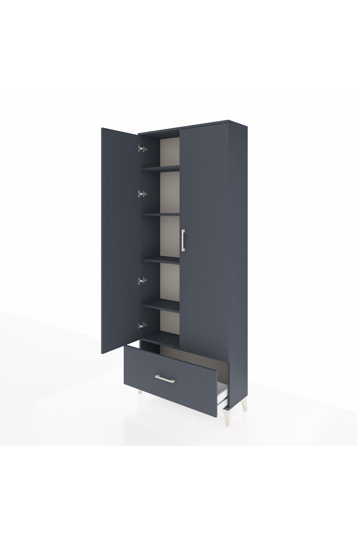 Arges Dolap 5 Raflı Tek Çekmeceli 2 Kapaklı 88x30x221 - S30M011V5A