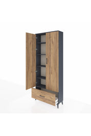 Arges Dolap 5 Raflı Tek Çekmeceli 2 Kapaklı 88x30x221 - S30M011V6A