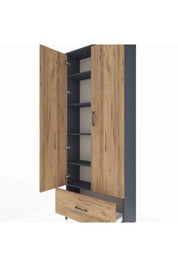 Arges Dolap 5 Raflı Tek Çekmeceli 2 Kapaklı 88x30x221 - S30M011V6A