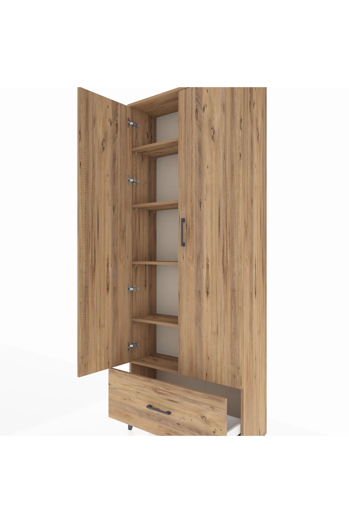 Arges Dolap 5 Raflı Tek Çekmeceli 2 Kapaklı 88x30x221 - S30M011V9A