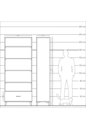 Arges Dolap 5 Raflı Tek Çekmeceli 88x30x221 - S30M012V9A