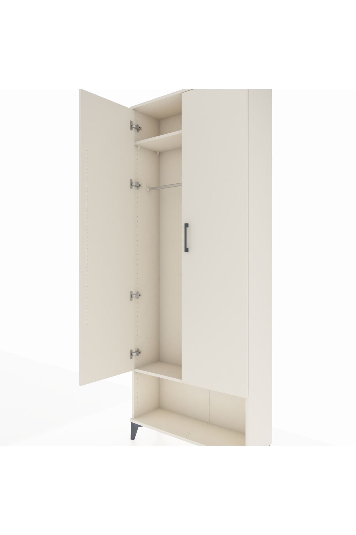 Arges Dolap 2 Raflı 2 Kapaklı Tek Askılı 88x30x221 - S30M013V1A