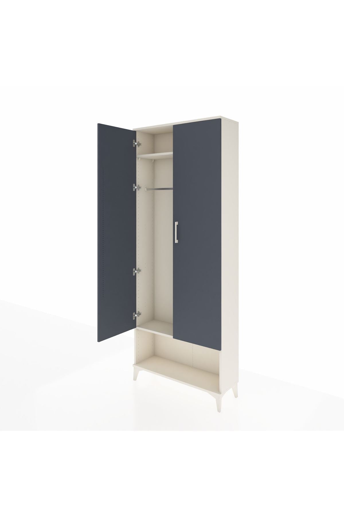 Arges Dolap 2 Raflı 2 Kapaklı Tek Askılı 88x30x221 - S30M013V2A