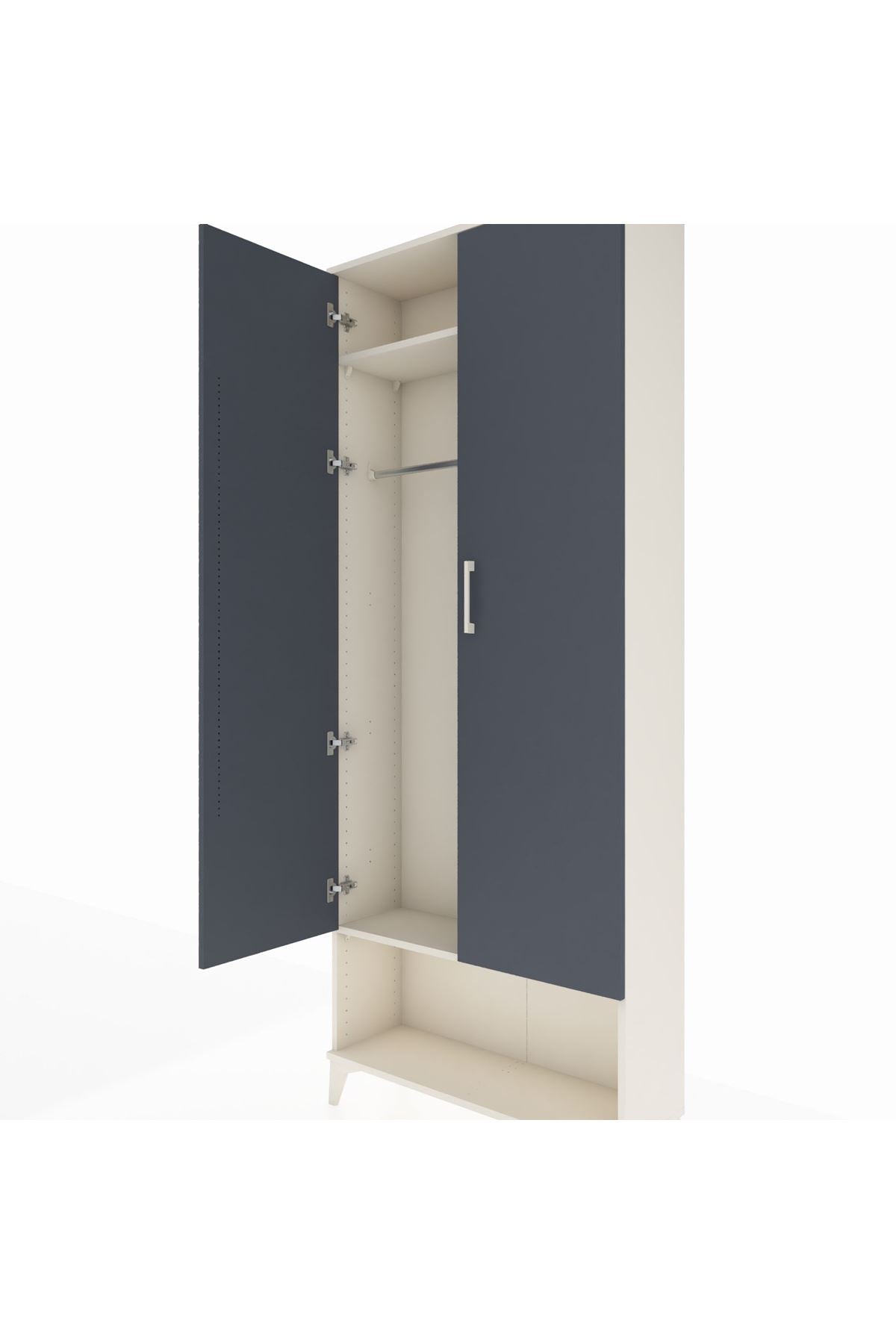 Arges Dolap 2 Raflı 2 Kapaklı Tek Askılı 88x30x221 - S30M013V2A