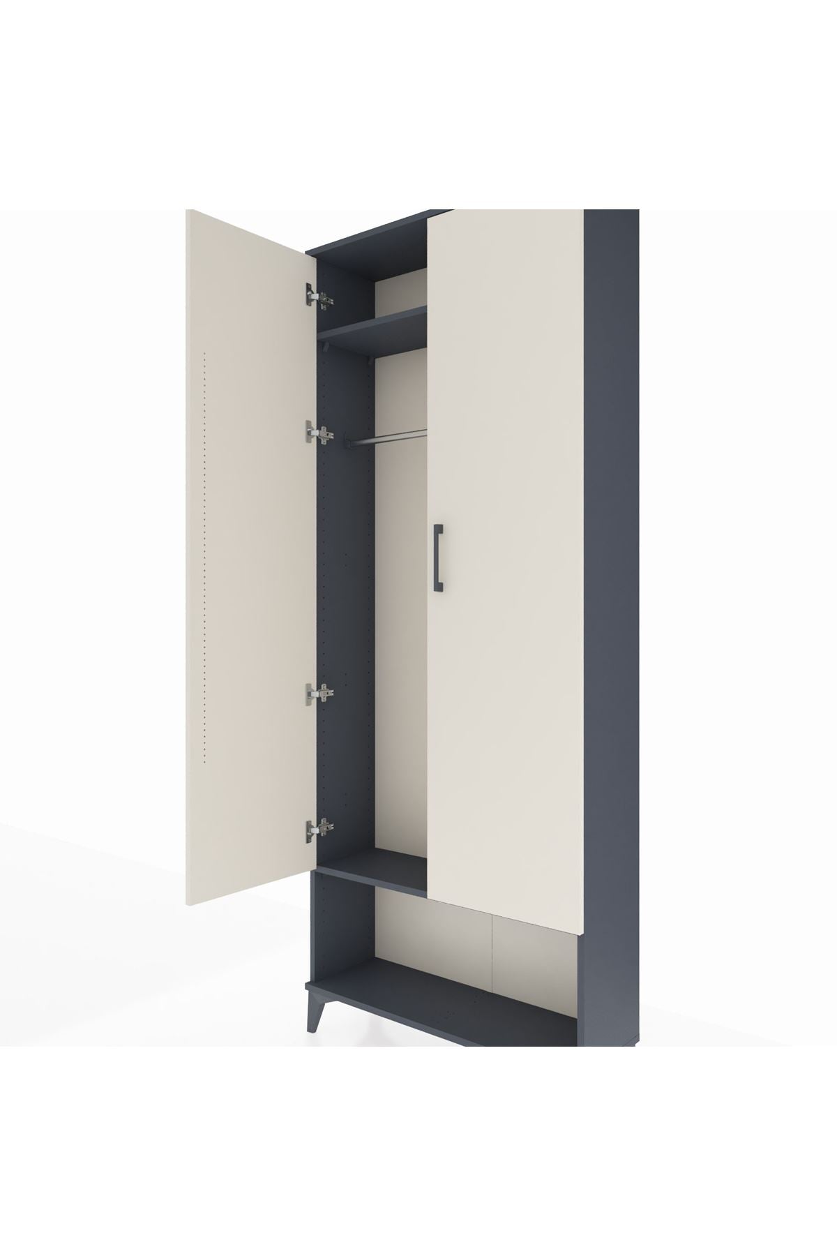 Arges Dolap 2 Raflı 2 Kapaklı Tek Askılı 88x30x221 - S30M013V4A