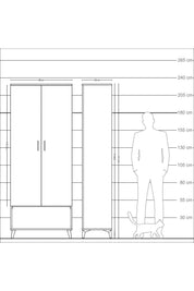 Arges Dolap 2 Raflı 2 Kapaklı Tek Askılı 88x30x221 - S30M013V5A
