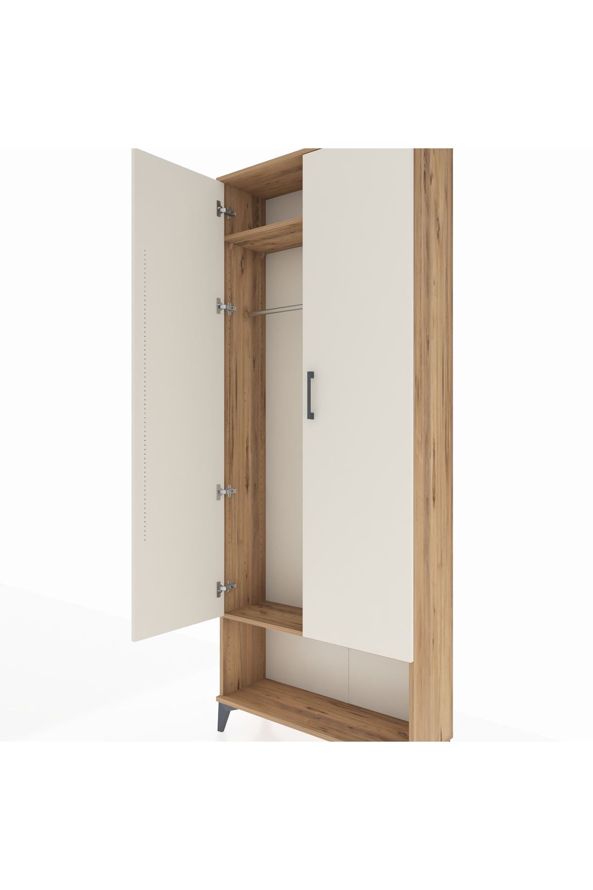 Arges Dolap 2 Raflı 2 Kapaklı Tek Askılı 88x30x221 - S30M013V7A