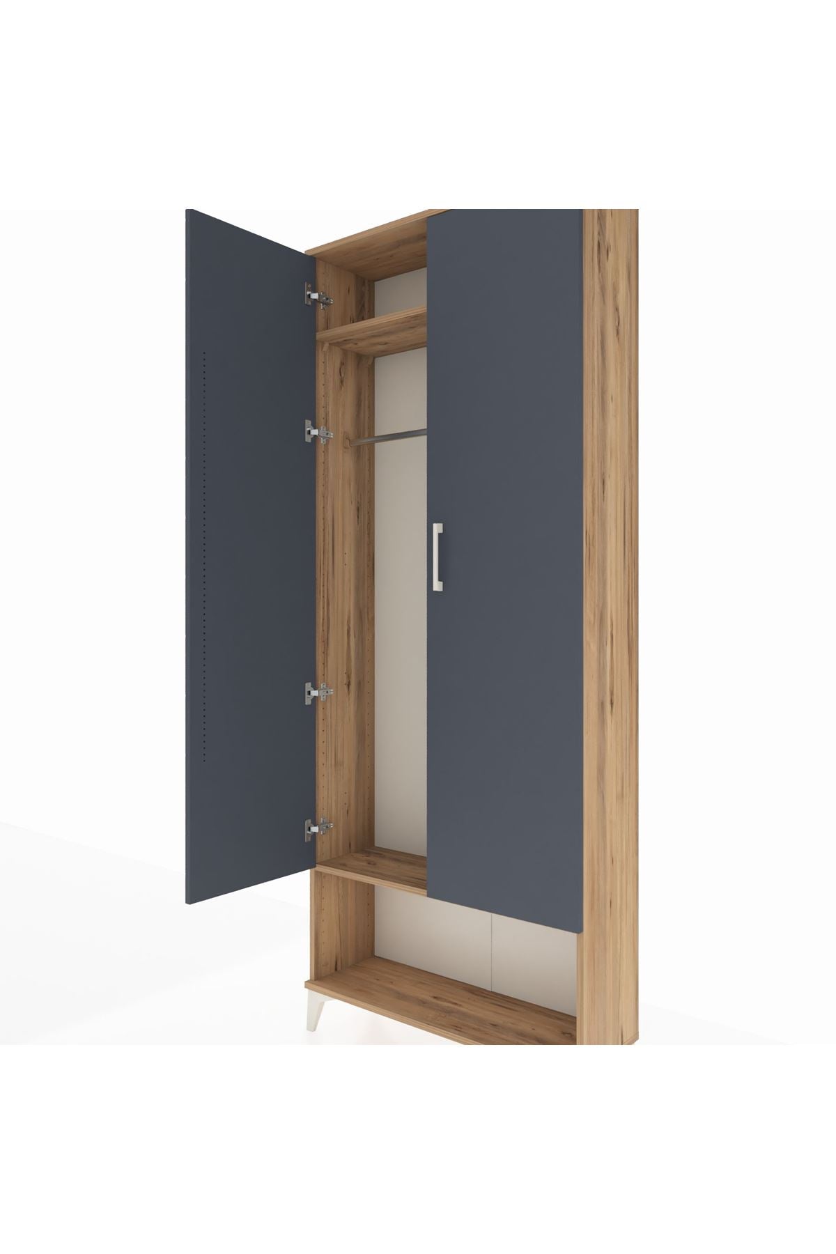 Arges Dolap 2 Raflı 2 Kapaklı Tek Askılı 88x30x221 - S30M013V8A