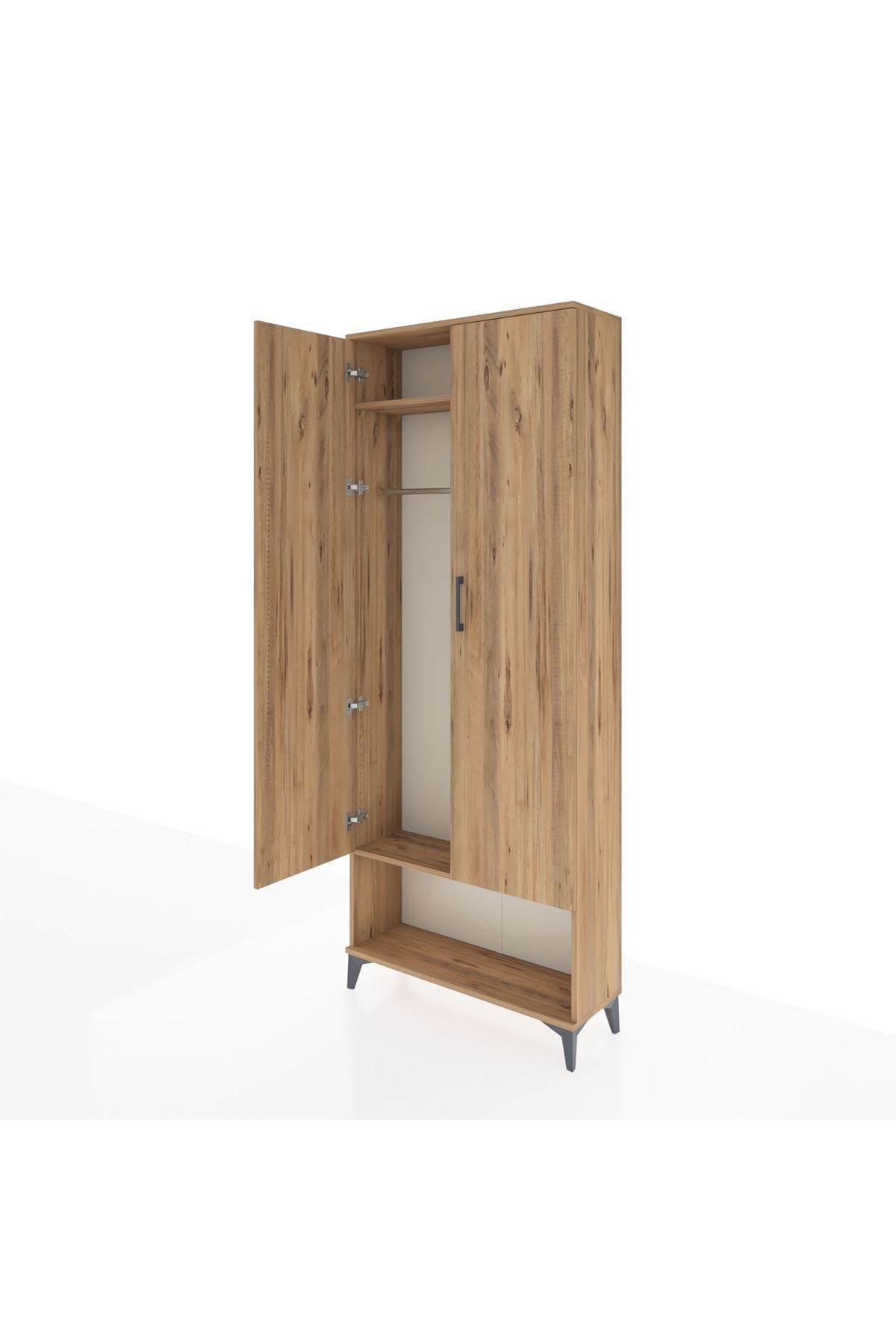 Arges Dolap 2 Raflı 2 Kapaklı Tek Askılı 88x30x221 - S30M013V9A