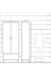 Arges Dolap 5 Raflı 2 Kapaklı 88x30x221 - S30M014V5A