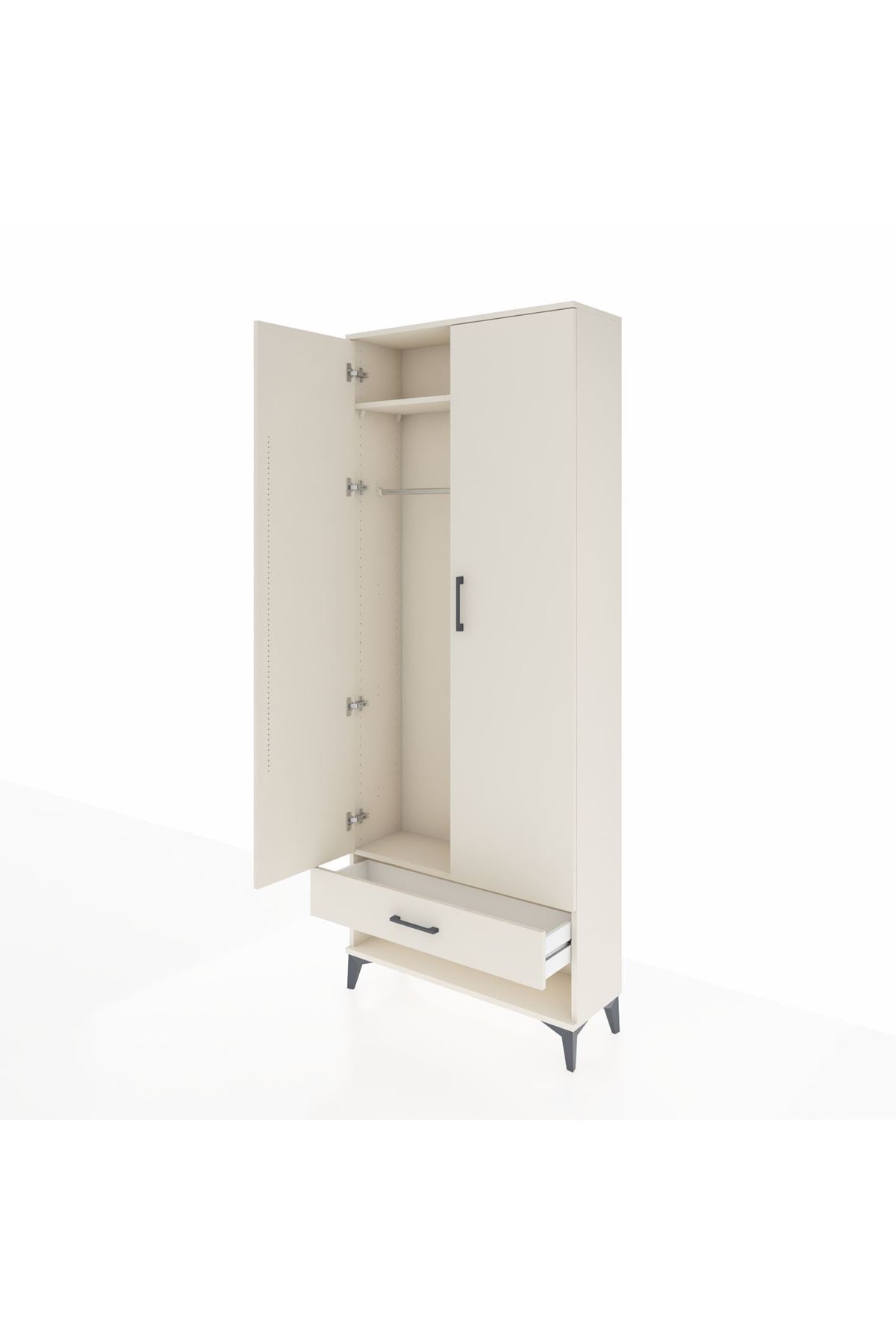 Arges Dolap 2 Raflı Tek Çekmeceli Tek Askılı 88x30x221 - S30M015V1A