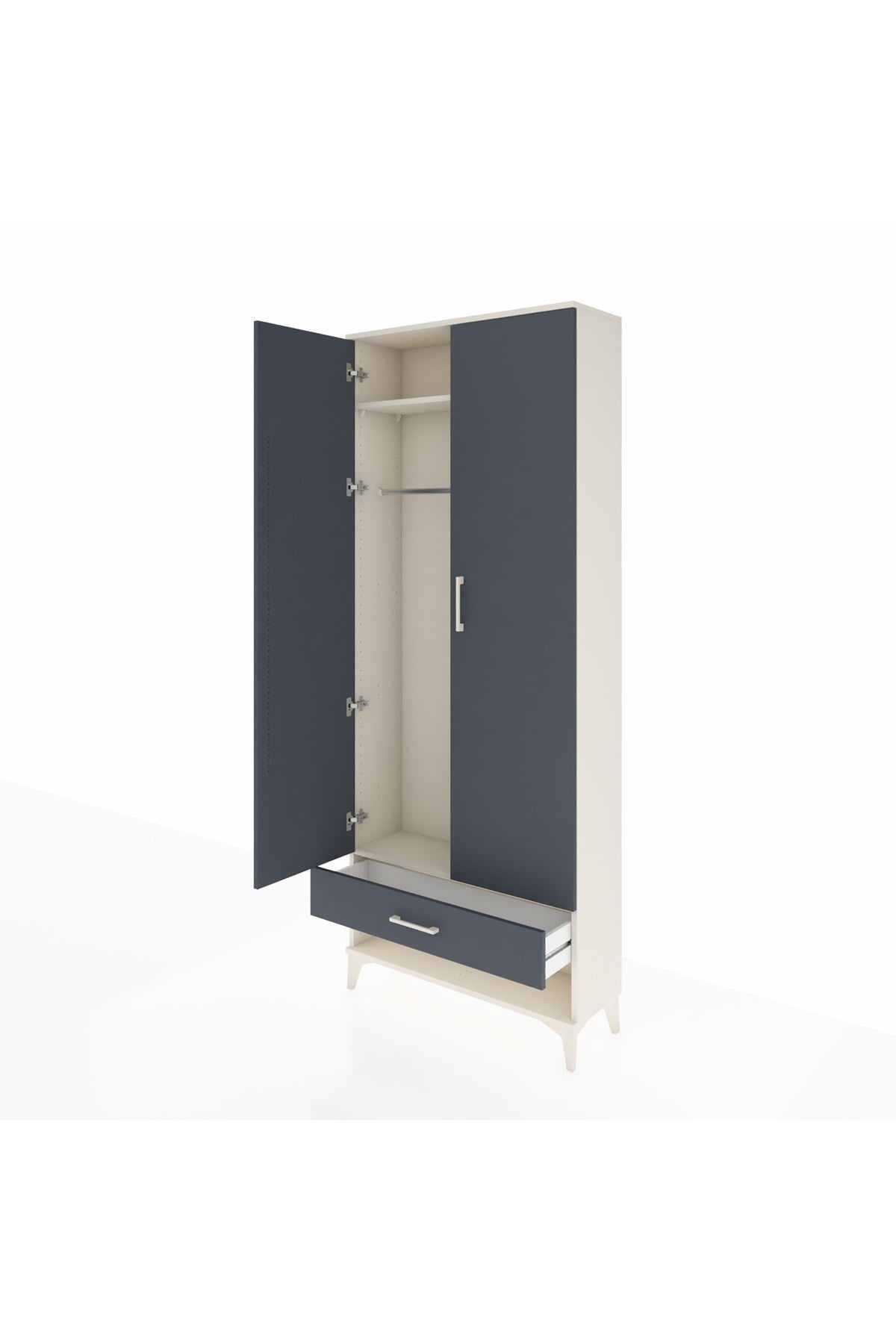 Arges Dolap 2 Raflı Tek Çekmeceli Tek Askılı 88x30x221 - S30M015V2A