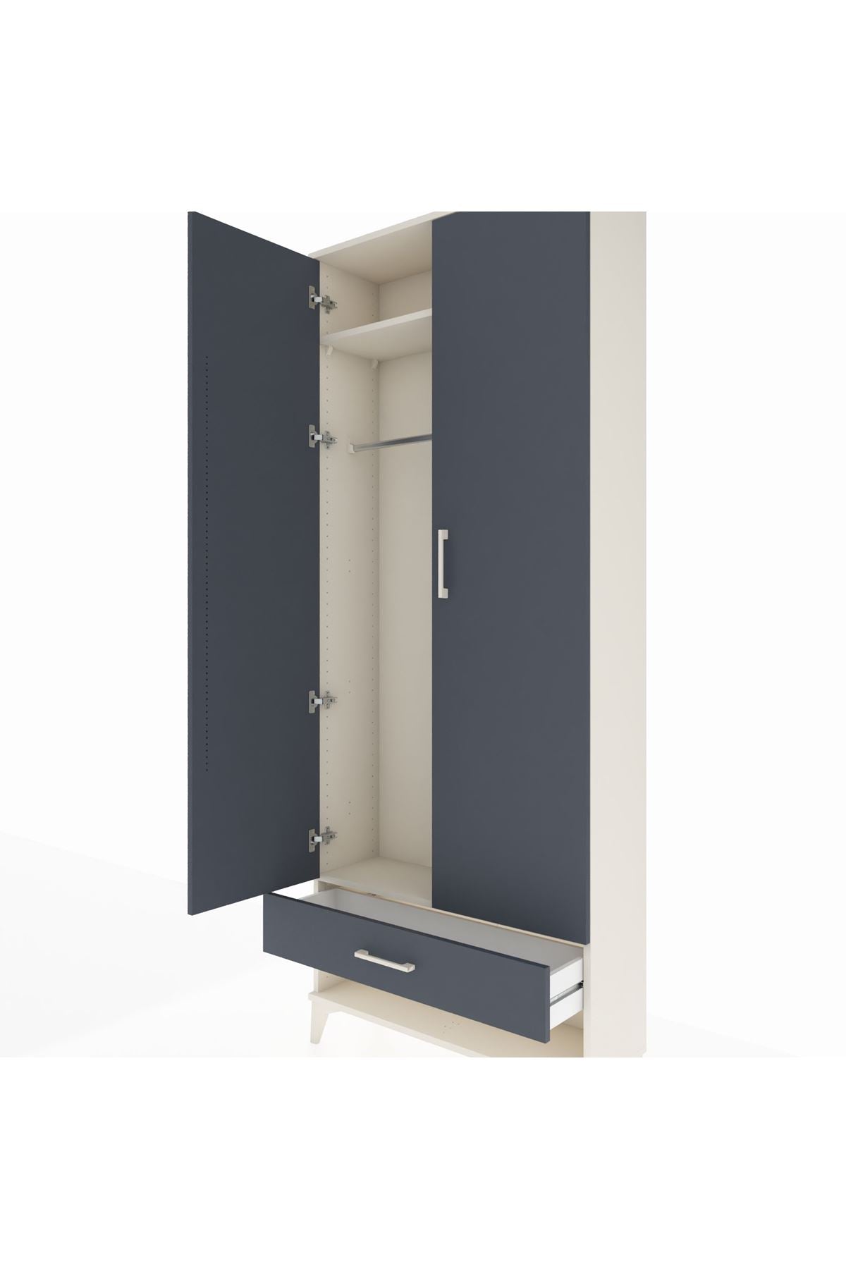 Arges Dolap 2 Raflı Tek Çekmeceli Tek Askılı 88x30x221 - S30M015V2A