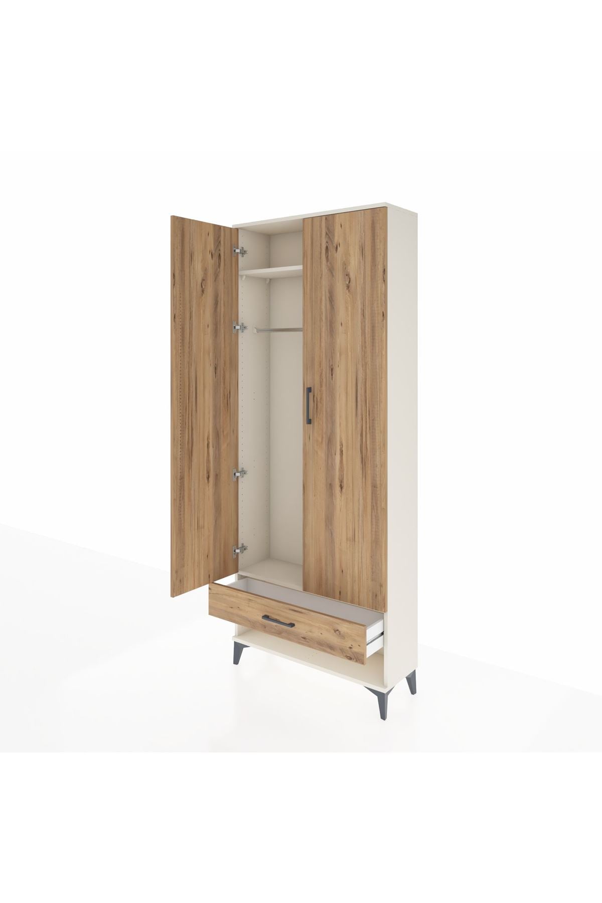 Arges Dolap 2 Raflı Tek Çekmeceli Tek Askılı 88x30x221 - S30M015V3A