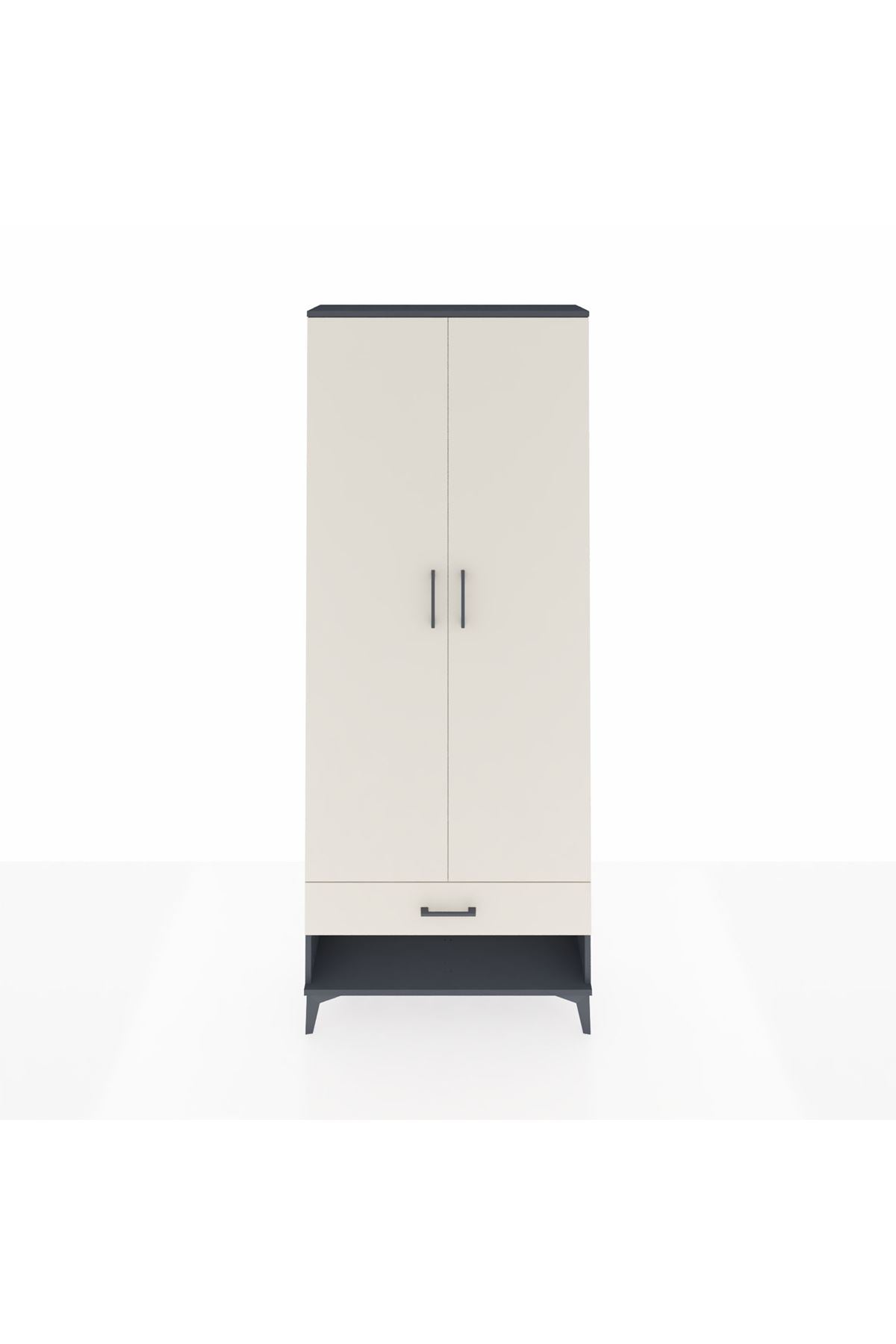 Arges Dolap 2 Raflı Tek Çekmeceli Tek Askılı 88x30x221 - S30M015V4A