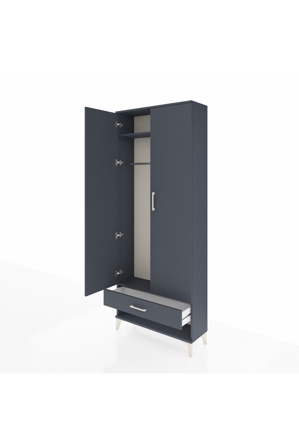 Arges Dolap 2 Raflı Tek Çekmeceli Tek Askılı 88x30x221 - S30M015V5A
