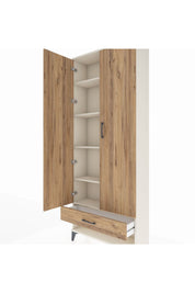 Arges Dolap 5 Raflı Tek Çekmeceli 2 Kapaklı 88x30x221 - S30M016V3A