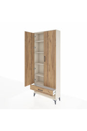 Arges Dolap 5 Raflı Tek Çekmeceli 2 Kapaklı 88x30x221 - S30M016V3A