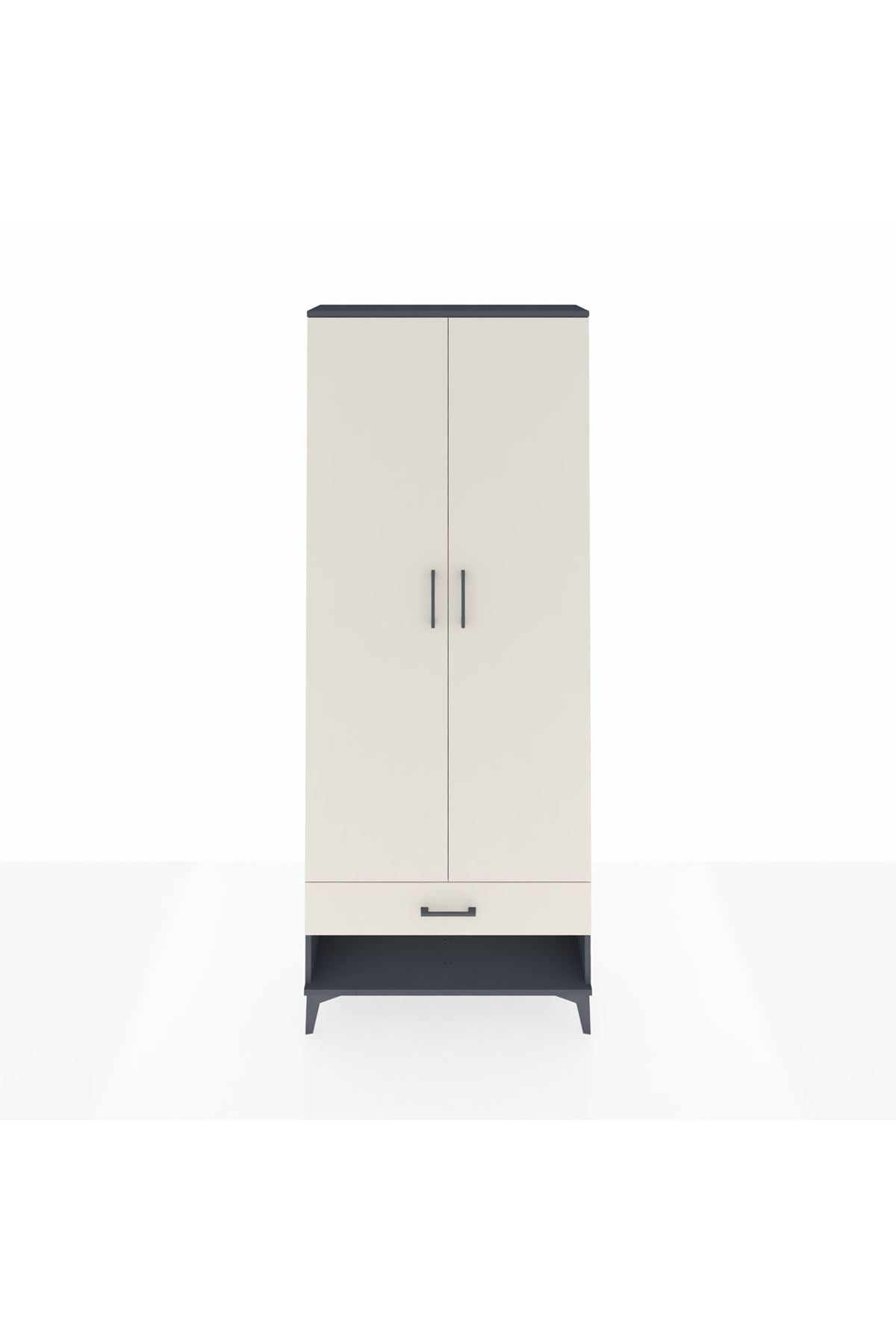 Arges Dolap 5 Raflı Tek Çekmeceli 2 Kapaklı 88x30x221 - S30M016V4A