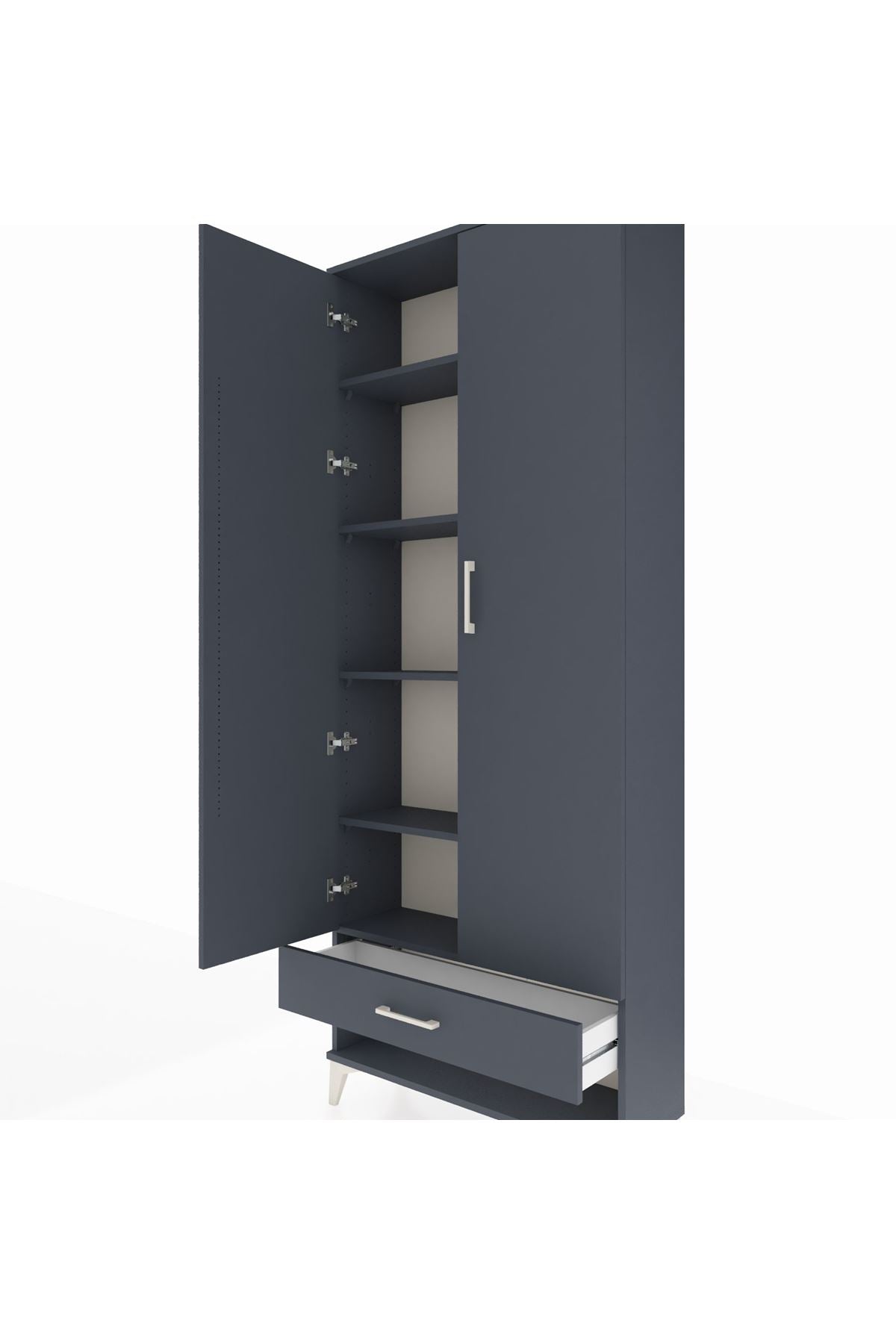 Arges Dolap 5 Raflı Tek Çekmeceli 2 Kapaklı 88x30x221 - S30M016V5A