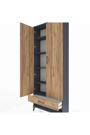 Arges Dolap 5 Raflı Tek Çekmeceli 2 Kapaklı 88x30x221 - S30M016V6A