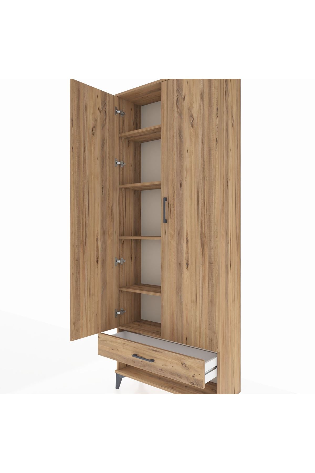 Arges Dolap 5 Raflı Tek Çekmeceli 2 Kapaklı 88x30x221 - S30M016V9A