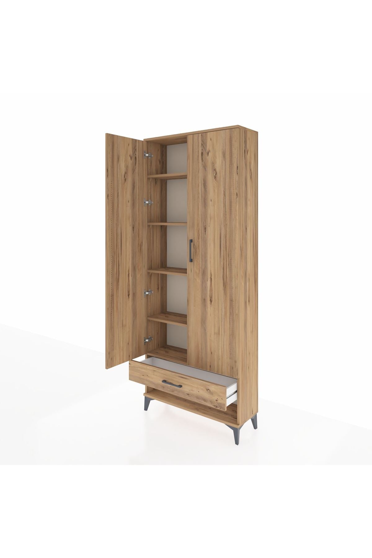 Arges Dolap 5 Raflı Tek Çekmeceli 2 Kapaklı 88x30x221 - S30M016V9A