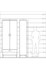 Arges Dolap 5 Raflı Tek Çekmeceli 2 Kapaklı 88x30x221 - S30M016V9A