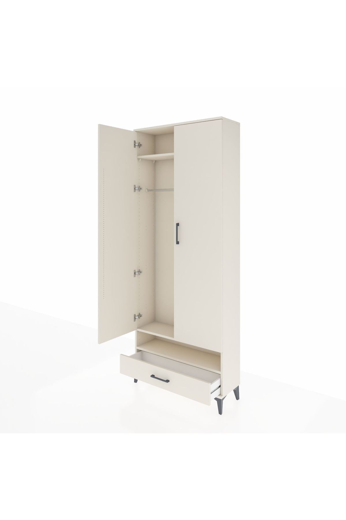 Arges Dolap 2 Raflı Tek Çekmeceli Tek Askılı 88x30x221 - S30M017V1A