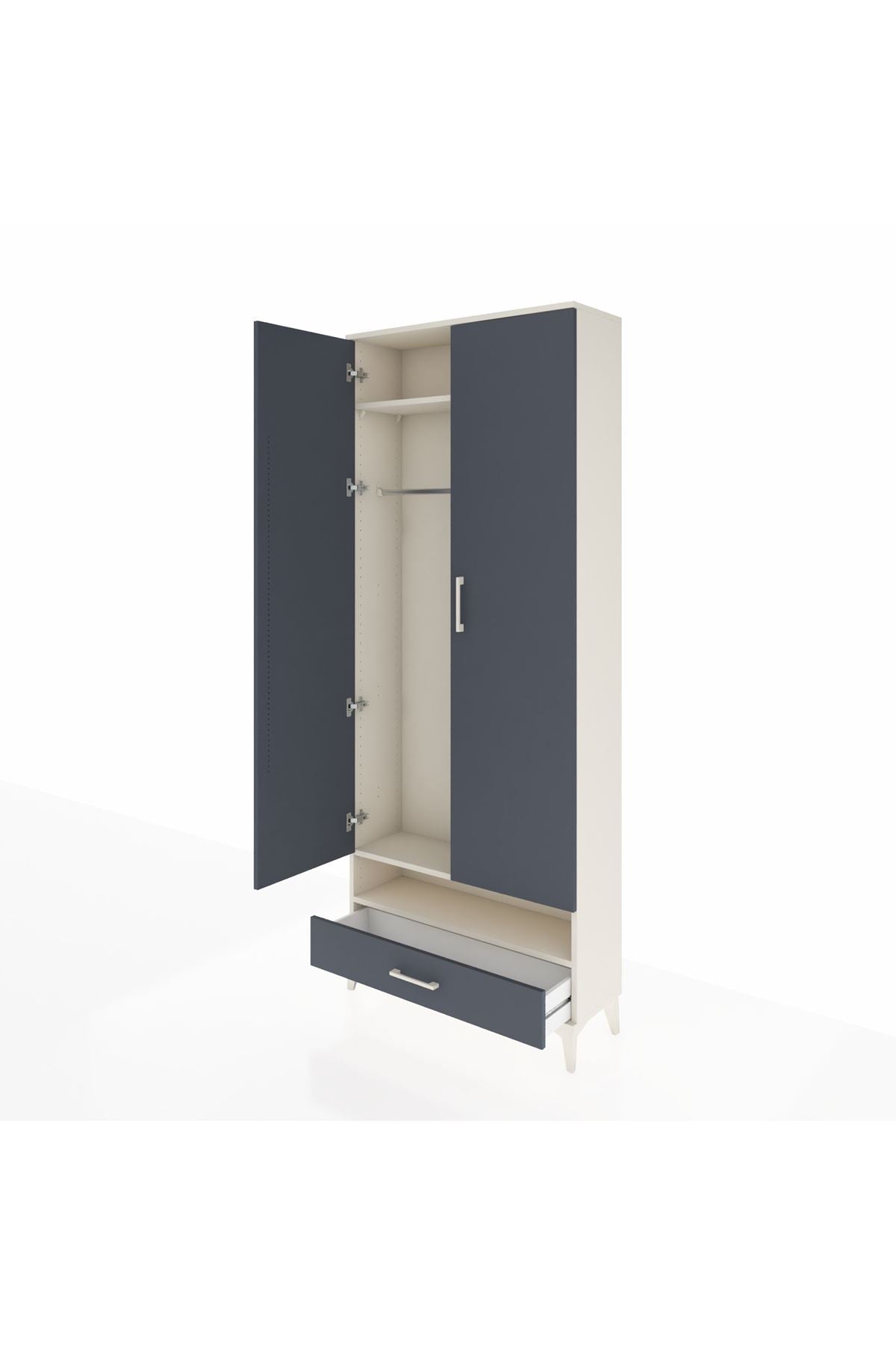 Arges Dolap 2 Raflı Tek Çekmeceli Tek Askılı 88x30x221 - S30M017V2A