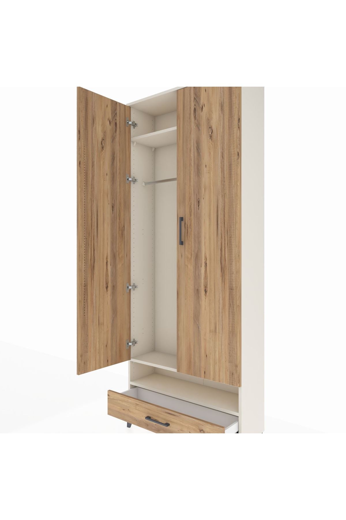 Arges Dolap 2 Raflı Tek Çekmeceli Tek Askılı 88x30x221 - S30M017V3A