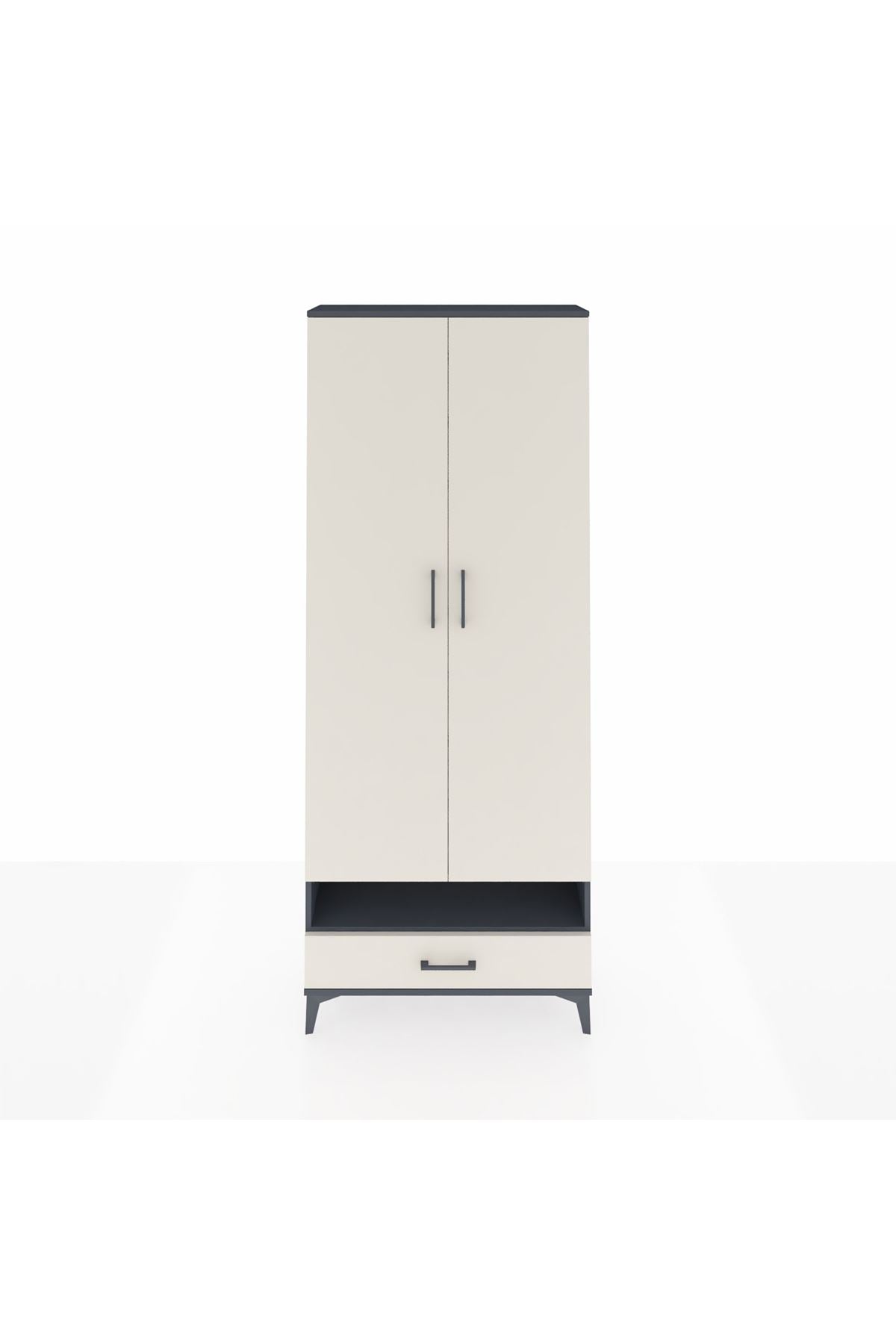 Arges Dolap 2 Raflı Tek Çekmeceli Tek Askılı 88x30x221 - S30M017V4A