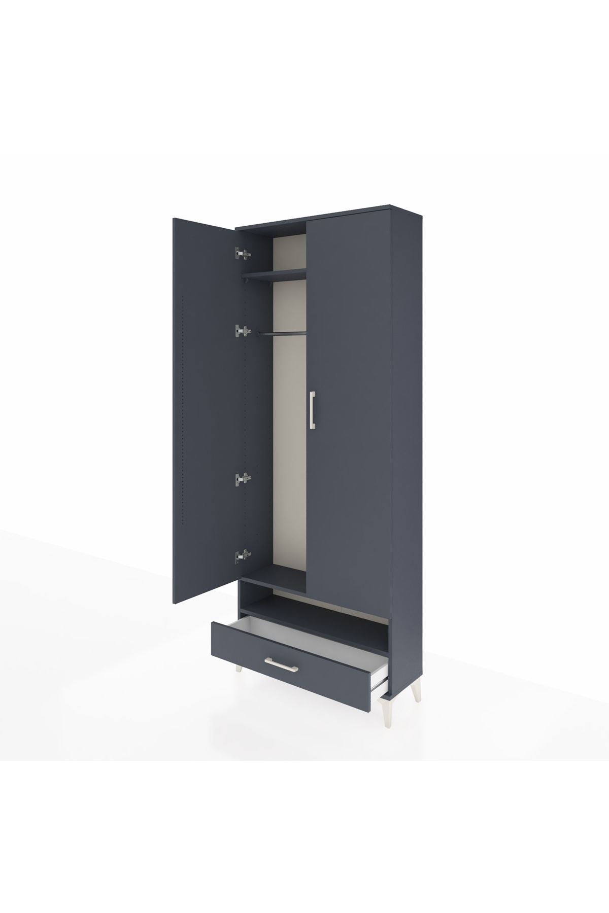 Arges Dolap 2 Raflı Tek Çekmeceli Tek Askılı 88x30x221 - S30M017V5A