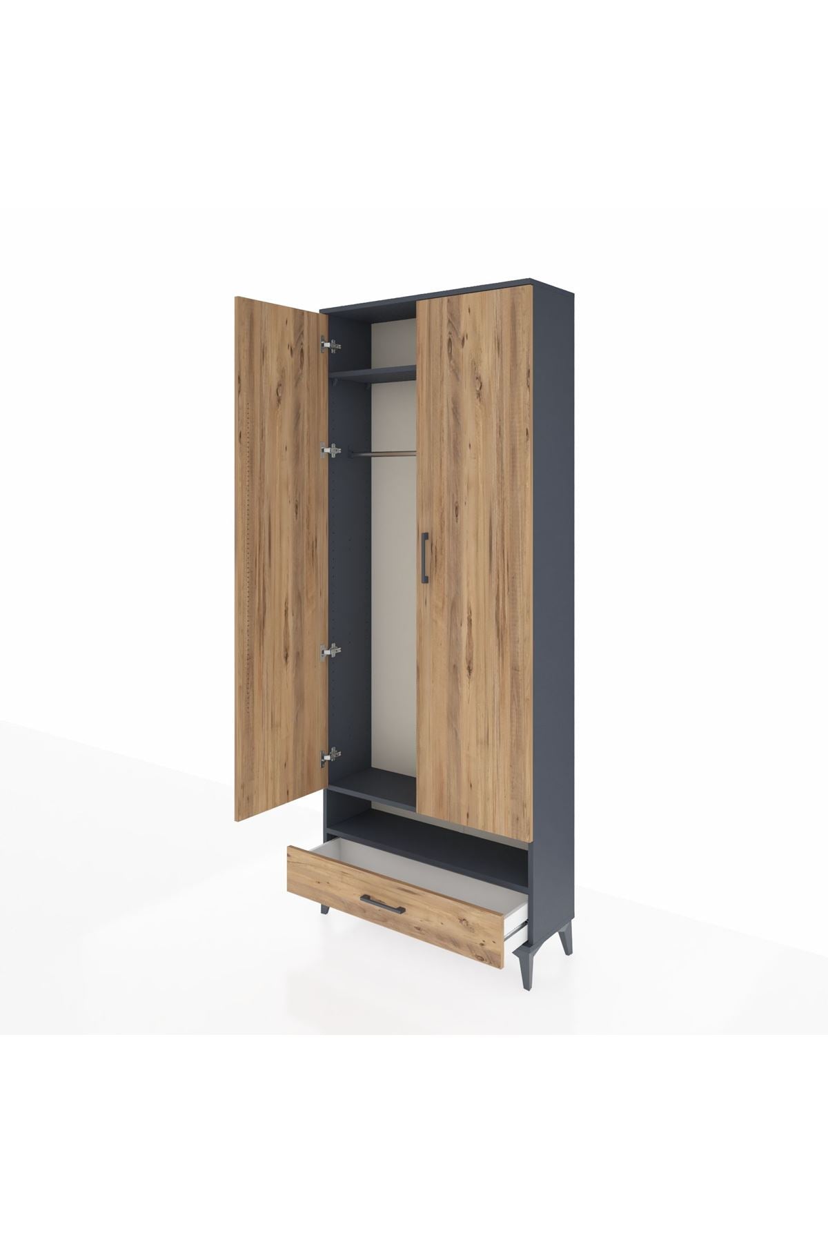 Arges Dolap 2 Raflı Tek Çekmeceli Tek Askılı 88x30x221 - S30M017V6A