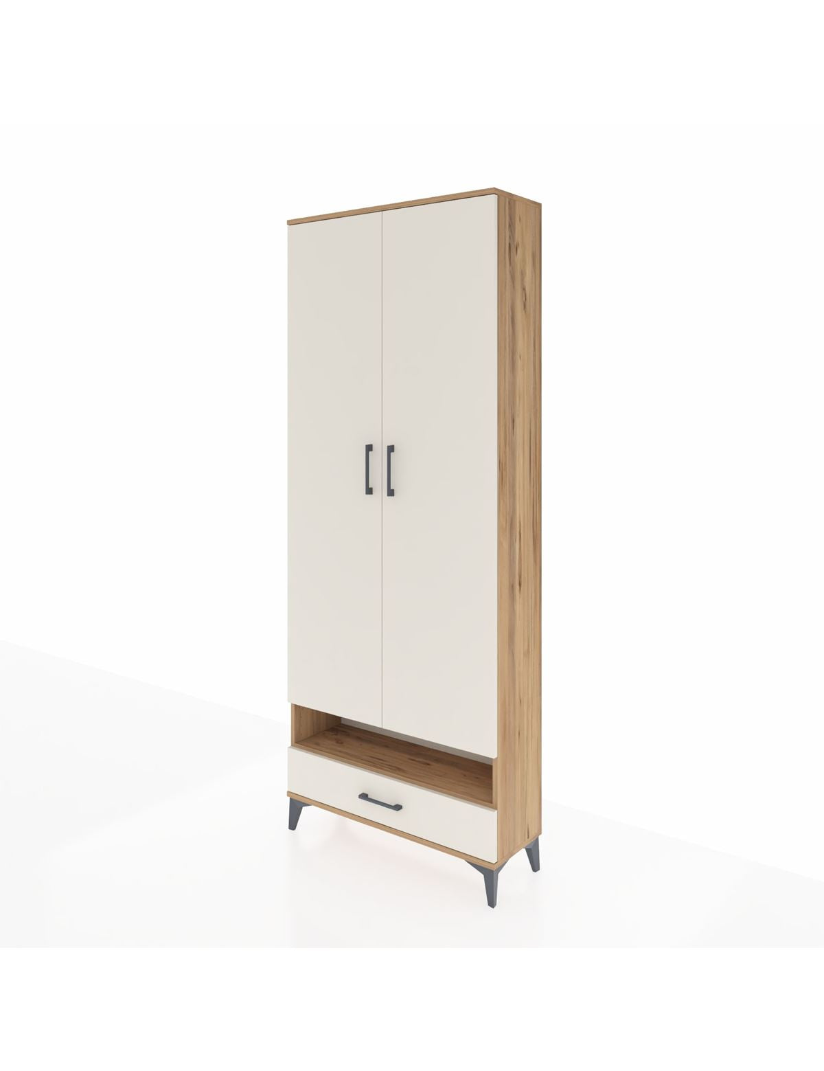 Arges Dolap 2 Raflı Tek Çekmeceli Tek Askılı 88x30x221 - S30M017V7A