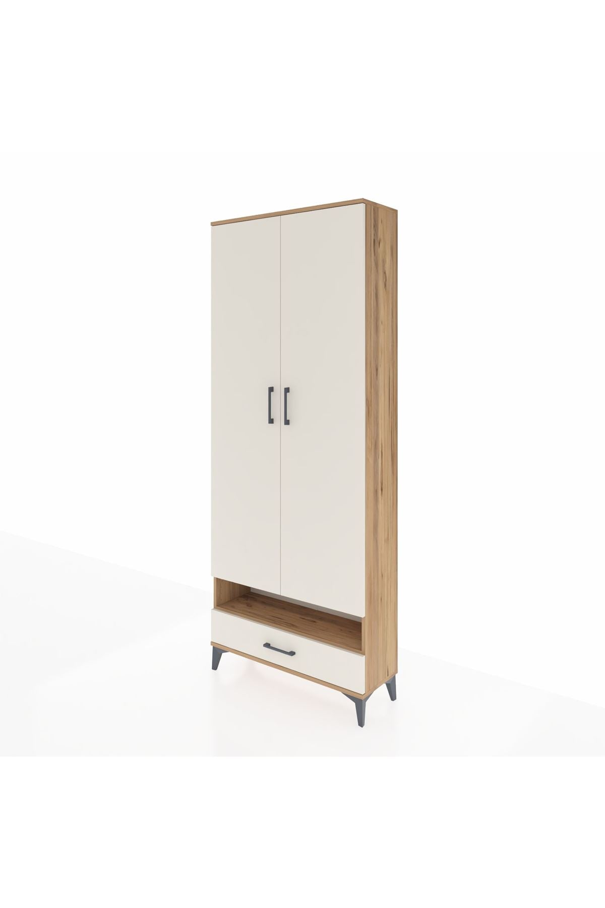 Arges Dolap 2 Raflı Tek Çekmeceli Tek Askılı 88x30x221 - S30M017V7A