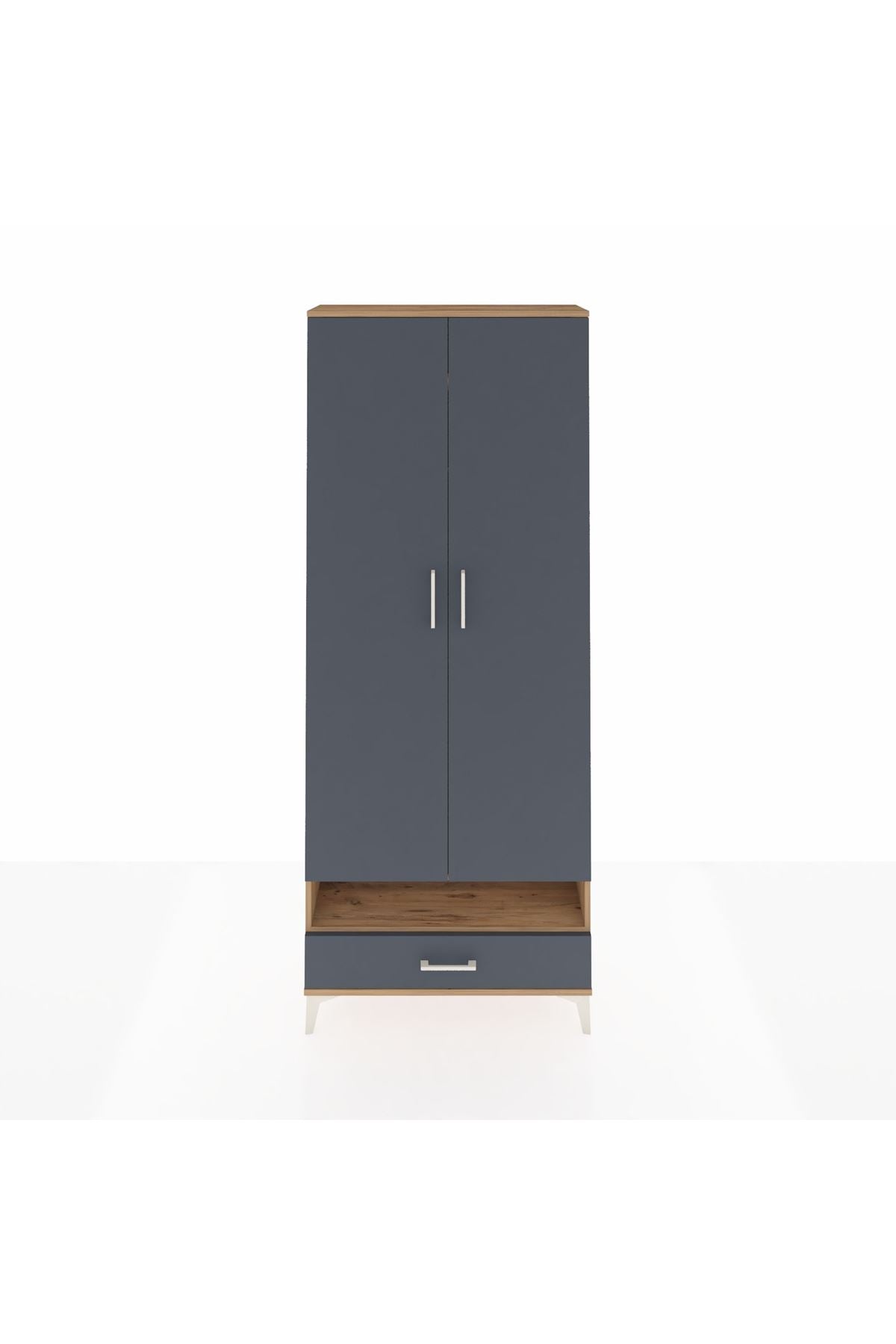 Arges Dolap 2 Raflı Tek Çekmeceli Tek Askılı 88x30x221 - S30M017V8A
