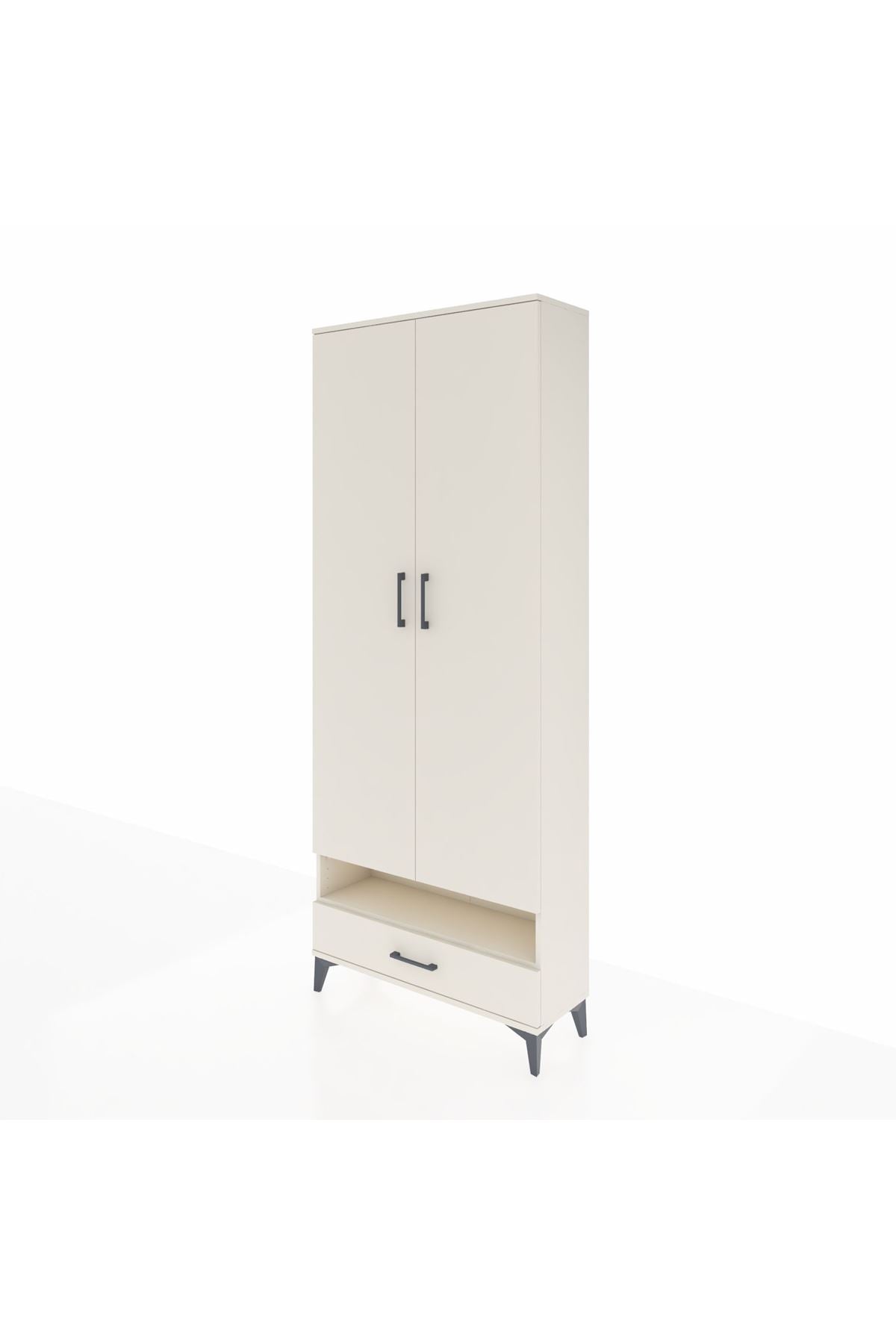 Arges Dolap 6 Raflı Tek Çekmeceli 2 Kapaklı 88x30x221 - S30M018V1A