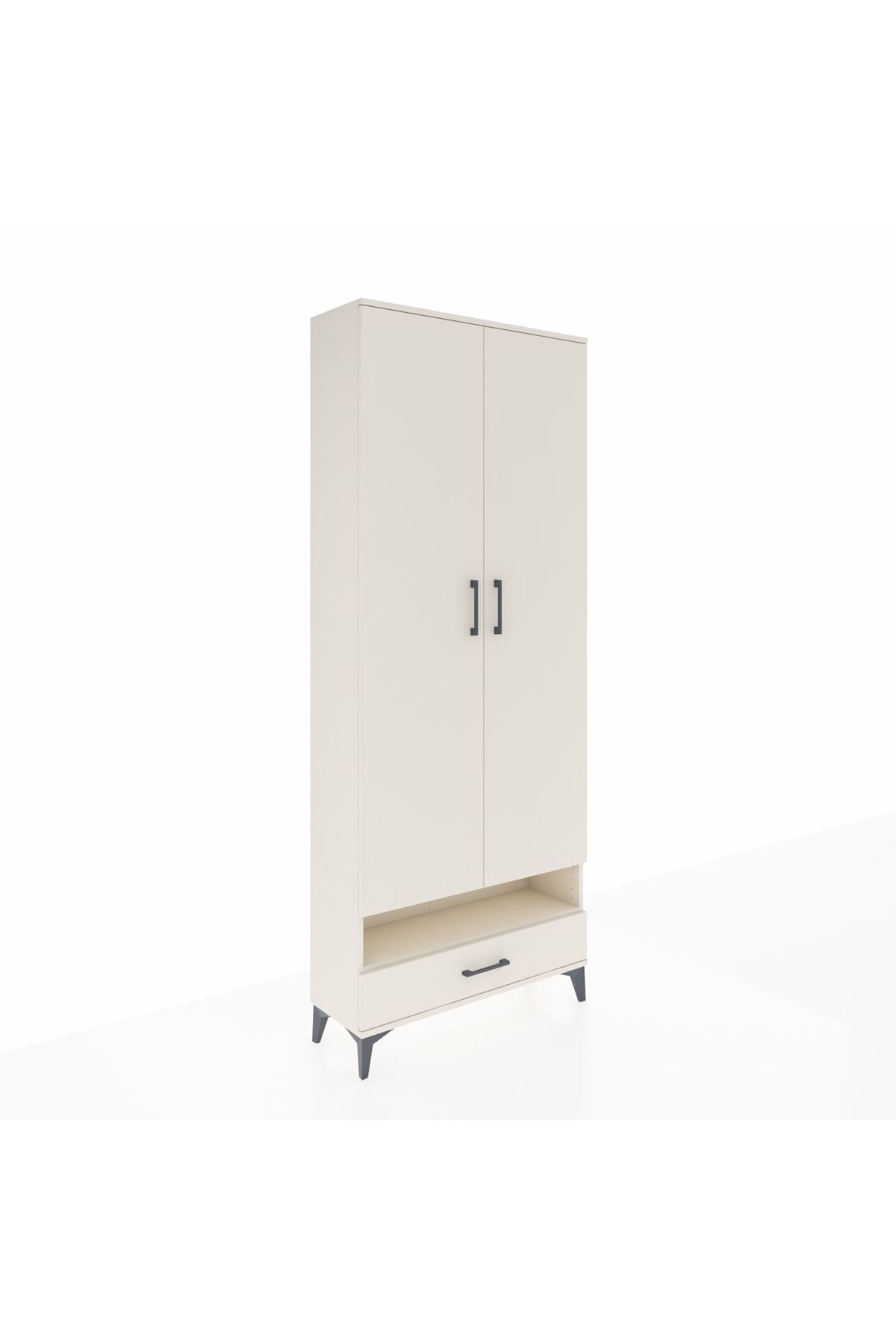 Arges Dolap 6 Raflı Tek Çekmeceli 2 Kapaklı 88x30x221 - S30M018V1A