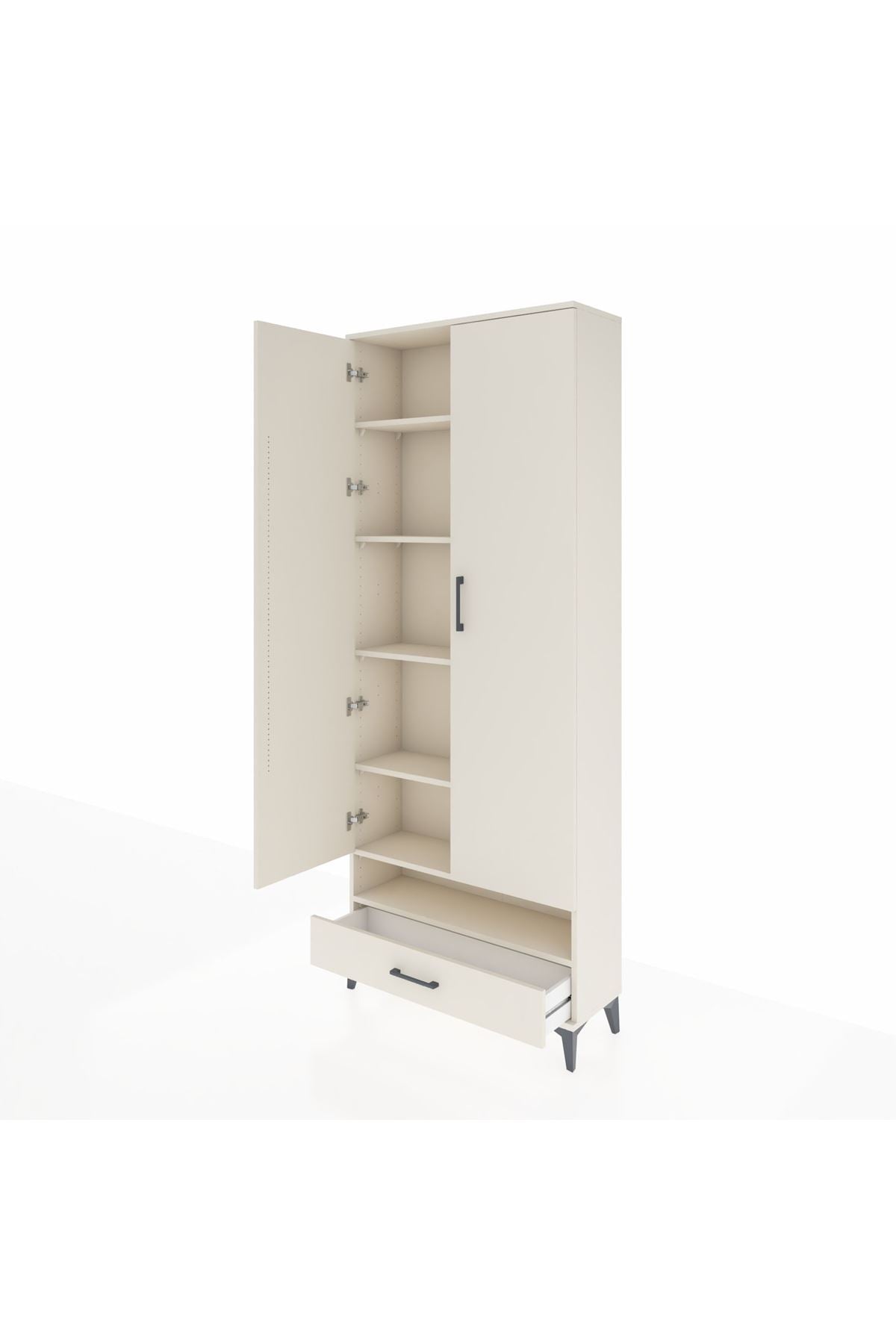 Arges Dolap 6 Raflı Tek Çekmeceli 2 Kapaklı 88x30x221 - S30M018V1A