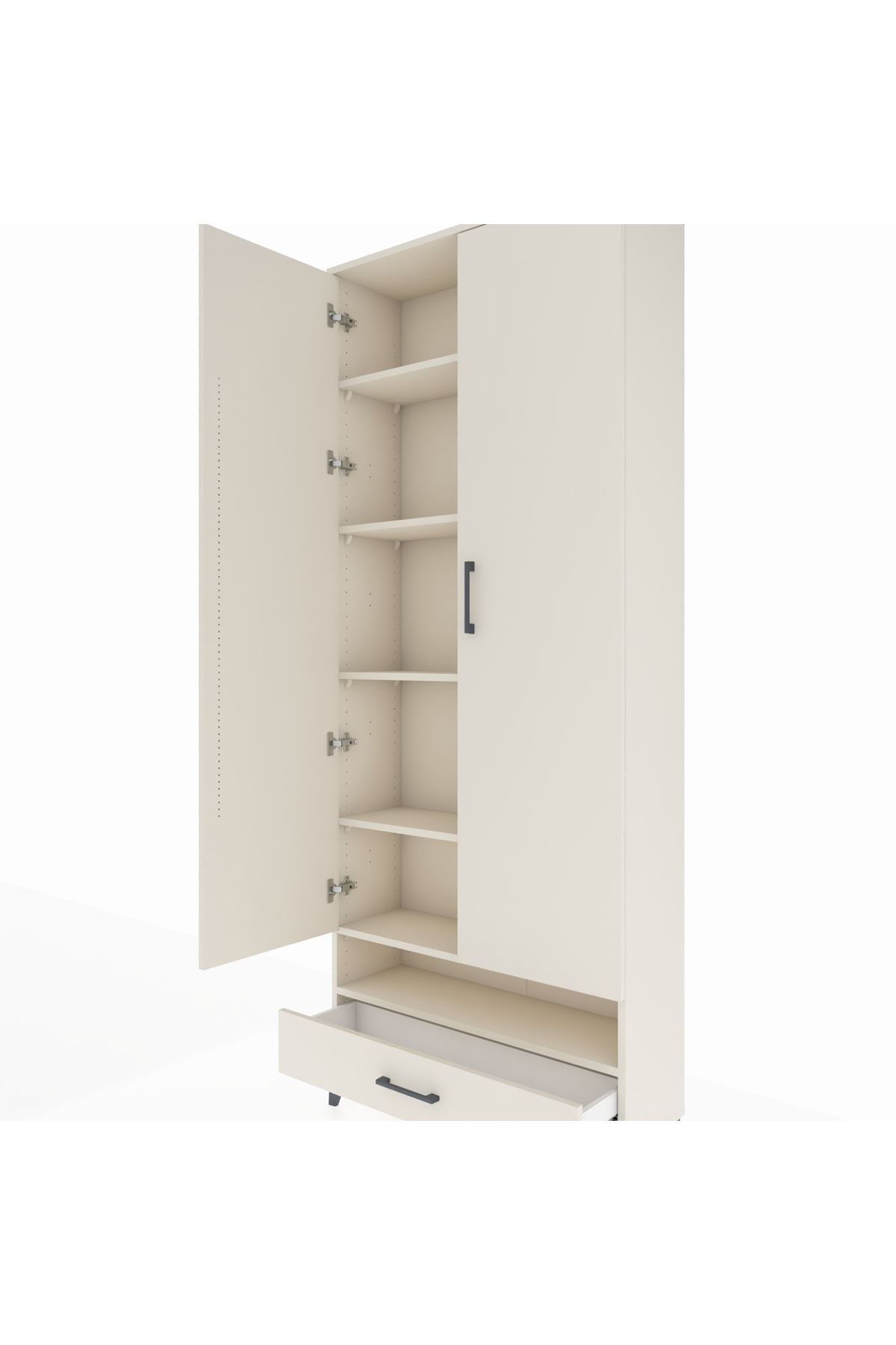 Arges Dolap 6 Raflı Tek Çekmeceli 2 Kapaklı 88x30x221 - S30M018V1A
