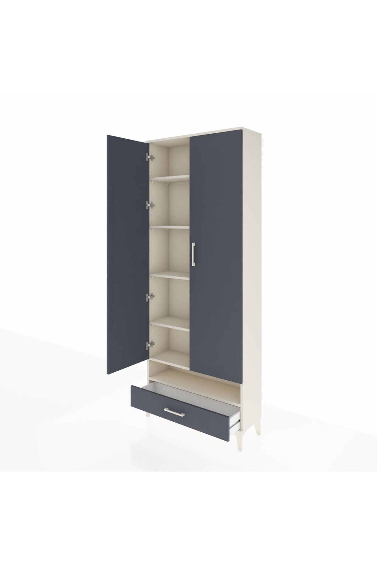 Arges Dolap 6 Raflı Tek Çekmeceli 2 Kapaklı 88x30x221 - S30M018V2A