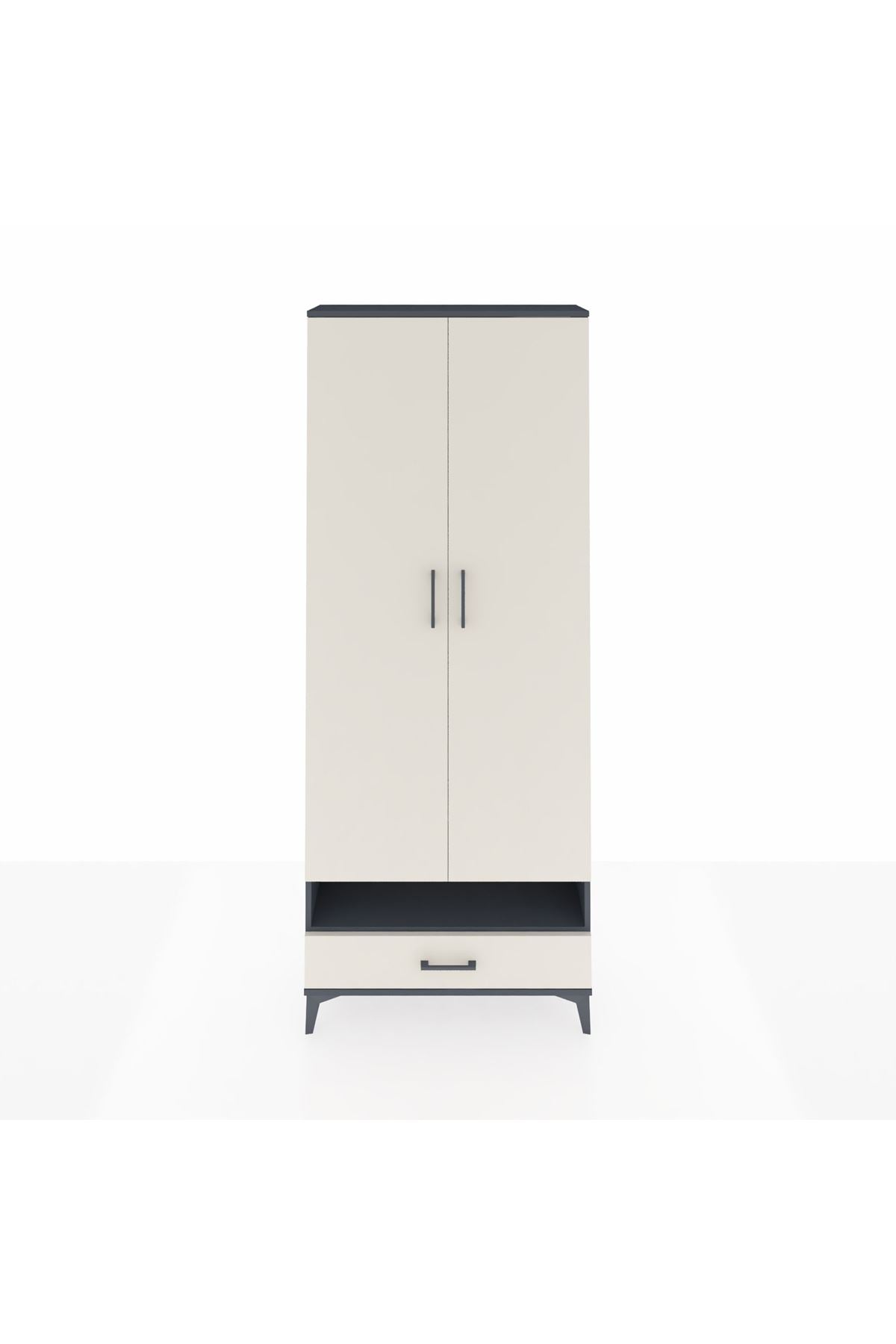 Arges Dolap 6 Raflı Tek Çekmeceli 2 Kapaklı 88x30x221 - S30M018V4A