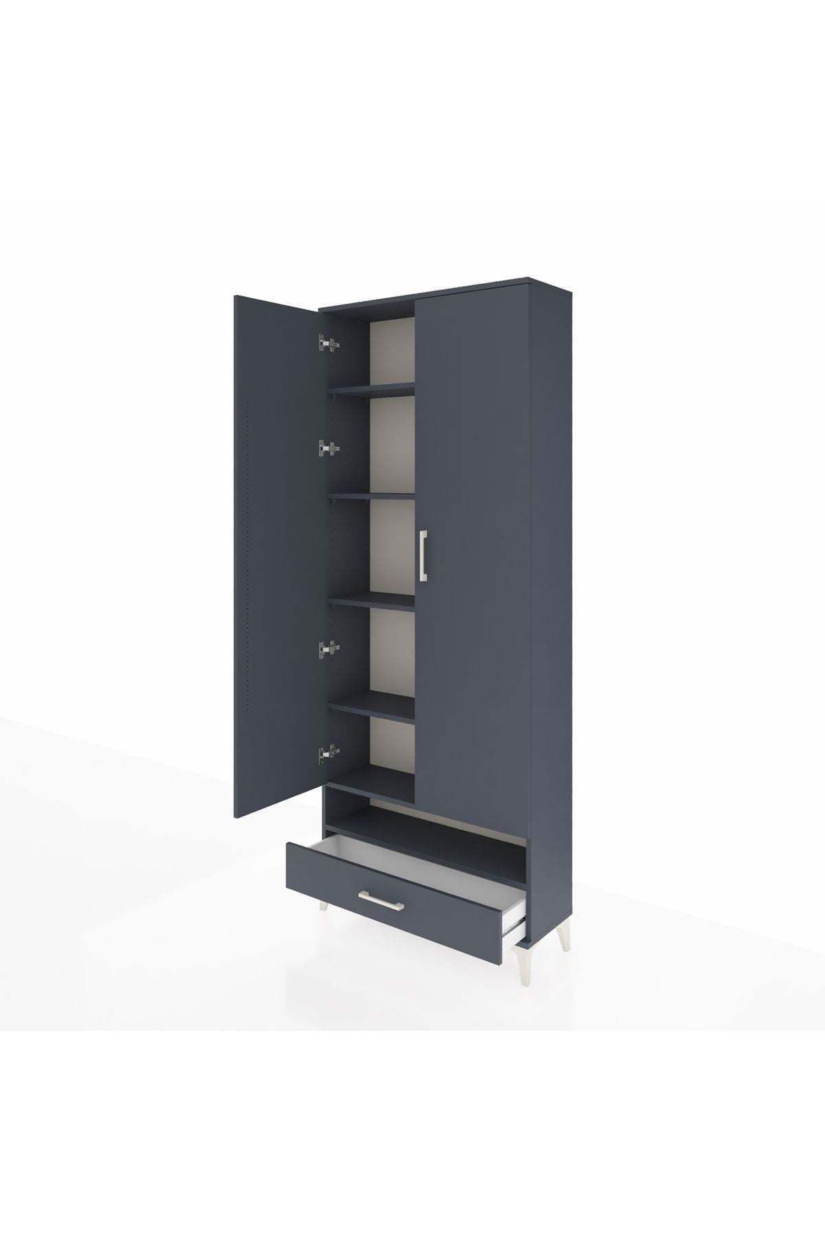 Arges Dolap 6 Raflı Tek Çekmeceli 2 Kapaklı 88x30x221 - S30M018V5A