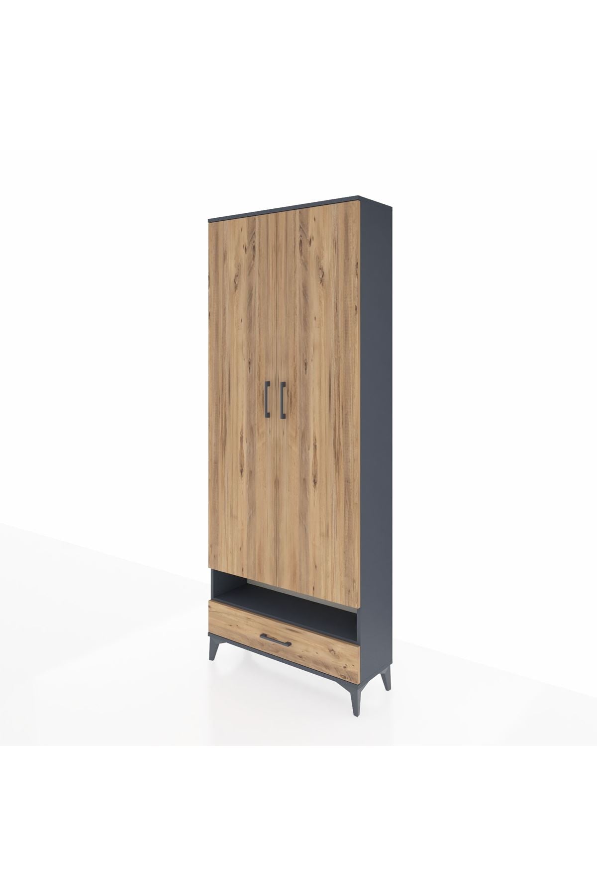 Arges Dolap 6 Raflı Tek Çekmeceli 2 Kapaklı 88x30x221 - S30M018V6A